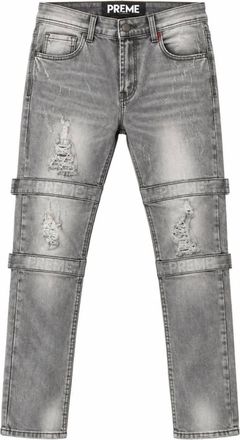 Preme Mens Distressed Jeans In Burbon Gray