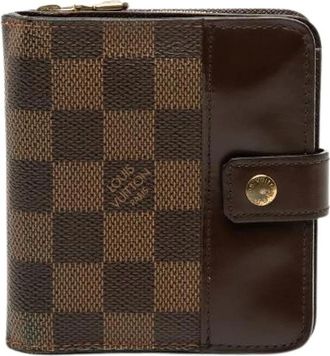 Louis Vuitton Pre-owned Wallets, female, Brown, Size: ONE SIZE Pre-owned Damier Compact Zip Wallet