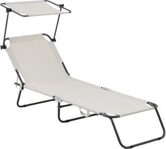 Habitat et Jardin Tumbona Plegable lazy - Con Sombrilla - Beige