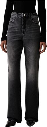Patrizia Pepe Jeans, Dames, Zwart, W26, Katoen, Jeans met hoge taille en normale pasvorm