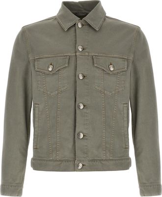 Brunello Cucinelli Gray Cotton Denim Mens Jacket