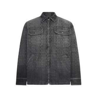 Balenciaga Heren, Jassen, Zwart, Maat: L Denim