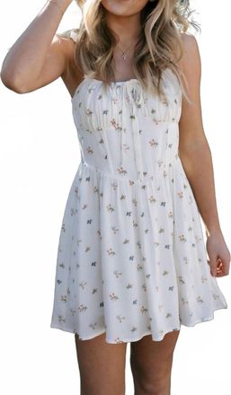 Le Lis Blanc Deux Tie Shoulder Floral Dress In White