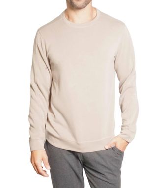 Fundamental Coast Later On Long Sleeve Crew Tee In Timberwolf