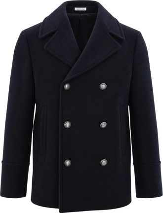 Breras Milano Double-Breasted Coat - Heren - Mantel - Blauw - L - Wol - Jassen