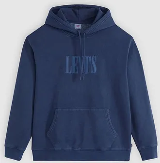 Levi's Mens Housemark Wordmark Hooded Neck Long Sleeve Sweatshirt - Navy - Size: 38