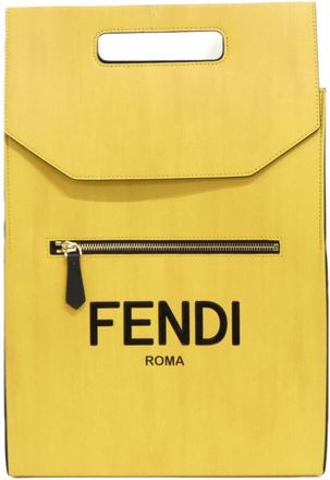 Fendi Yellow Leather Backpack (Pre-Owned)