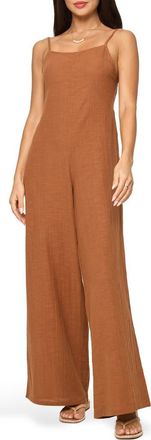 L*Space Jaida Open Back Cotton Cover-Up Jumpsuit in Brown Sugar at Nordstrom Rack, Size X-Small