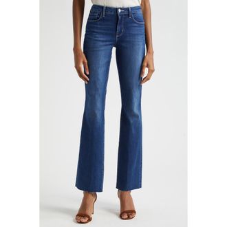 L'agence Ruth High Waist Raw Hem Straight Leg Jeans in Marlin at Nordstrom Rack, Size 28
