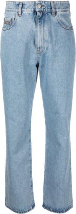 GCDS high-waist straight jeans - women - Cotton/Polyester/Cotton - 26 - Blue