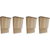 OEM Cajas Para Murci&eacute;lagos, Juego De 4, 22 X 12 X 34 Cm, De Madera - Crezuo