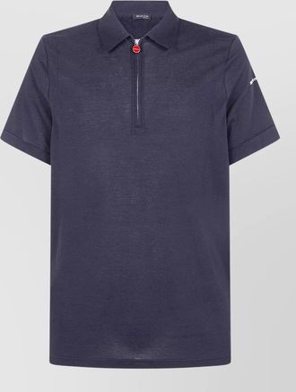 Kiton short sleeve polo collar knit shirt