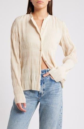 Rag & Bone Belle Shirred Top in Ivory at Nordstrom Rack, Size Medium