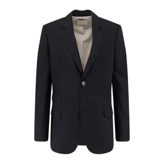 Ami Blazers, male, Black, Size: M Single-Breasted Virgin Wool Blazer