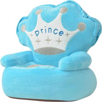 vidaXL Silla De Peluche Para Ni&ntilde;os Pr&iacute;ncipe Azul Vidaxl
