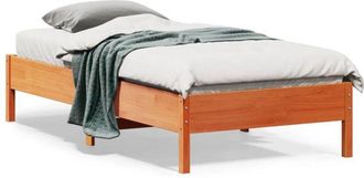 vidaXL Bed Frame without Mattress Wax Brown 90x190 cm Single Solid Wood Pine Vidaxl