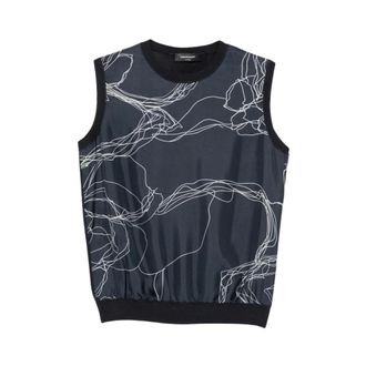 Fabiana Filippi Gilet a stampa astratta - - Knitwear - Donna - Blu - S