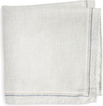 Jack Victor Crestwool Solid & Houndstooth Check Reversible Silk Pocket Square in Grey at Nordstrom
