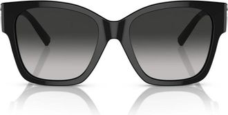 Tiffany & Co. Stijlvolle vierkante zonnebril met iconisch hartdetail - Dames - Zonnebrillen - Zwart - 54 MM - Accessoires
