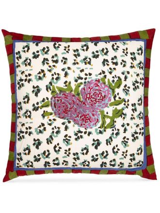 Lisa Corti Cuscino Leopard Stripes medio 60cm x 60cm - Bianco