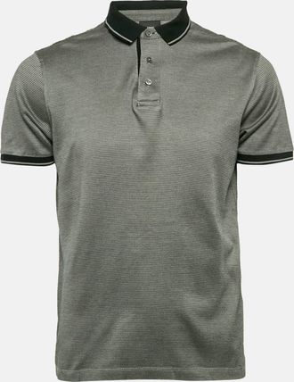 Emporio Armani Grey Cotton Knit Polo T-Shirt
