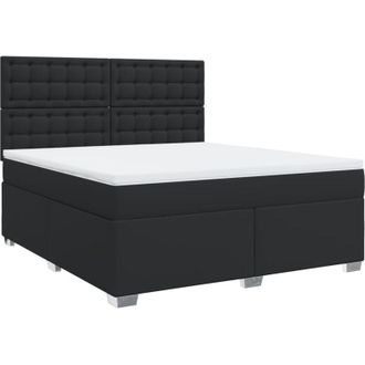 vidaXL Vidaxl - Cama Box Spring Con Colch&oacute;n Cuero Sint&eacute;tico Negro 180x200 Cm