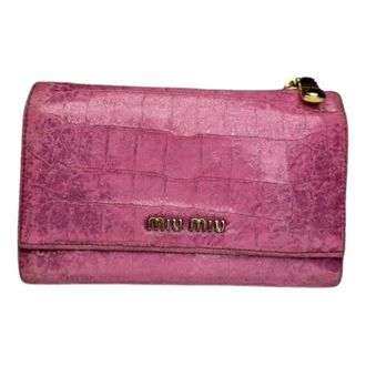 Miu Miu Pre-owned Leather Wallet - Dames - Vintage Accessoires - Roze - ONE Size - Leer - Vintage