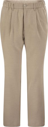 Herno broek van wol en modalmix met elastische taille