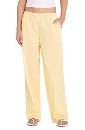 Good American Stripe Poplin Pants in Butterbeam Stripe at Nordstrom, Size X-Small