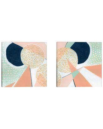 iCanvas Icanvas Peach Eclipse Diptych Canvas Set By Grace Popp