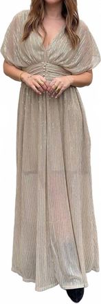 Dress Forum Alaina Metallic Maxi Dress In Starlight Gold