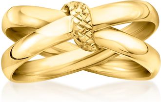 Canaria Canaria Italian 10kt Yellow Gold Crisscross Ring
