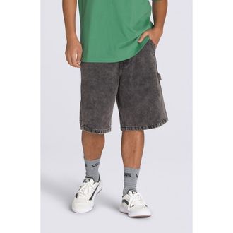 Vans Drill Chore Loose Fit Denim Shorts in Stonewash Black at Nordstrom, Size 34