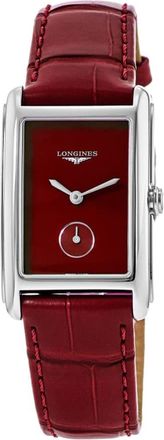 Longines DolceVita Quartz Red Dial Leather Strap Womens Watch L5.512.4.91.2