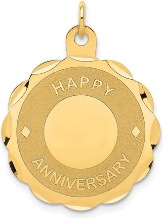 Diamond2Deal 14k Yellow Gold HAPPY ANNIVERSARY Charm