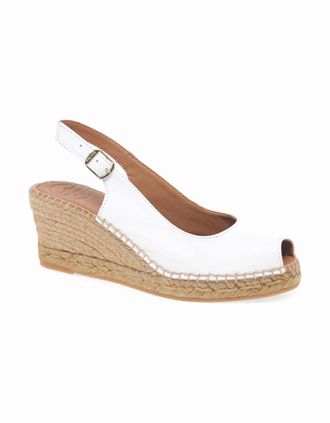 Toni Pons Womens Croacia Womens Wedge Heel Sandals - White - Size: 5