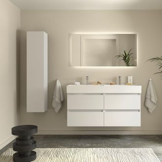 Cygnus Bath Mueble Ba&ntilde;o Bequia 120cm Y Lavabo Blanco 120x45x66