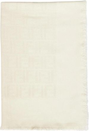 Fendi FF Sjaal - Dames - Wintersjaals - Beige - ONE Size - Wol - Accessoires