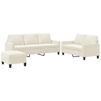 vidaXL Vidaxl - Set di Divani 3 pz con Cuscini Crema in Velluto