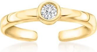 Ross-Simons Bezel-Set Diamond Toe Ring in 18kt Gold Over Sterling
