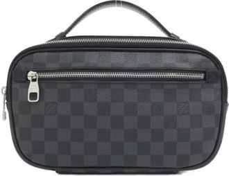 Louis Vuitton Dark Gray Coated Canvas Shoulder Bag (Pre-Owned)