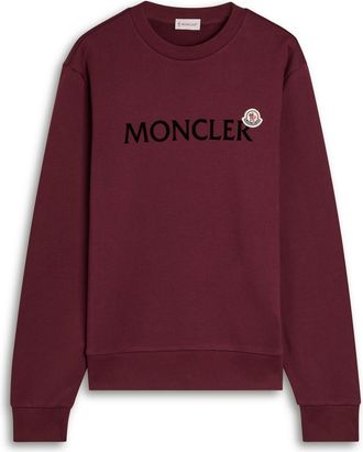 Moncler Logo Badge Cotton Sweatshirt - Burgundy - L