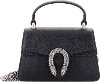 Gucci Dionysus Top Handle Bag Leather with Crystals Mini satchel - Zwart