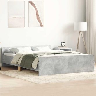 vidaXL Estructura De Cama Con Cabecero Piecero Gris Hormig&oacute;n 120x200cm Vidaxl