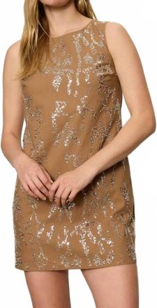 Sanctuary Better Place Embellished Mini Dress In Toasted Coconut
