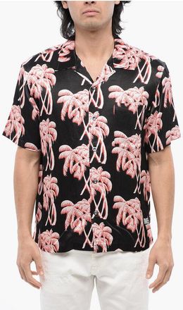 Diesel Short Sleeved BMOWT-ADRIAN Shirt with Palms Pattern size L