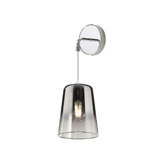 Top-Light Applique Contemporanea Con Cavo Shaded Metallo e Vetro Cromo 1 Luce E27