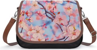 Generic Cherry Flowers Womens Crossbody Bag Fashion Shoulder Handbags Message Tote Bag with Adjustable Strap