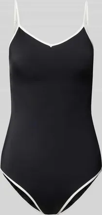 Neo Noir Neo Noir Badeanzug mit Kontrastkante Modell FELICE SOLID in Black, Gr&ouml;&szlig;e XL