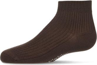 MeMoi Thin Ribbed Kids Anklet Sock in Cocoa at Nordstrom, Size 6-12M